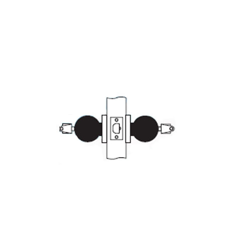 MK33-TA-05A Arrow Lock MK Series Cylindrical Locksets Double Cylinder for Asylum with TA Knob in Antique Brass