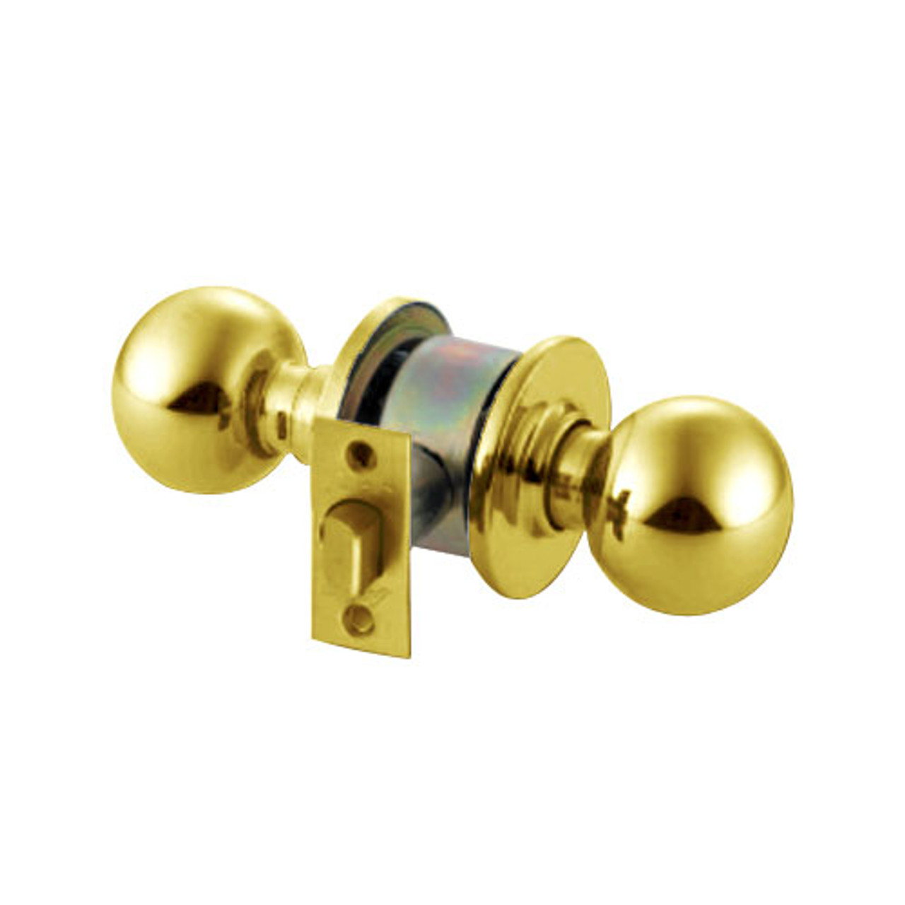 MK01-BD-05A Arrow Lock MK Series Non Keyed Cylindrical Locksets for Passage with BD Knob in Antique Brass Finish