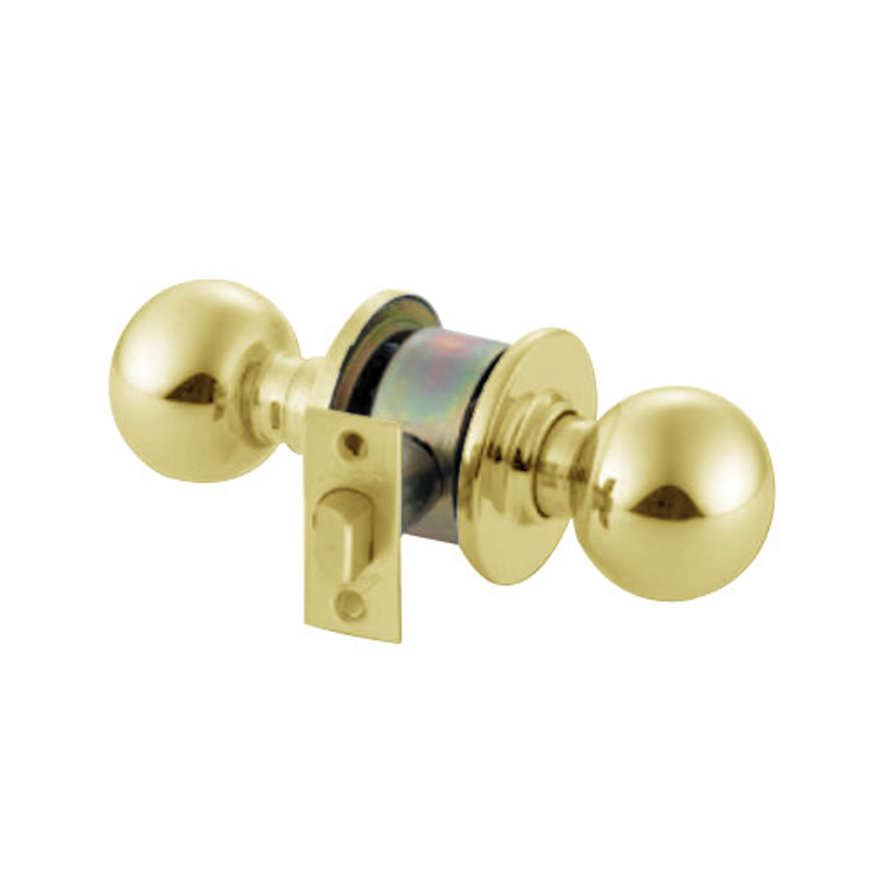 MK02-BD-04 Arrow Lock MK Series Non Keyed Cylindrical Locksets for Privacy with BD Knob in Satin Brass Finish