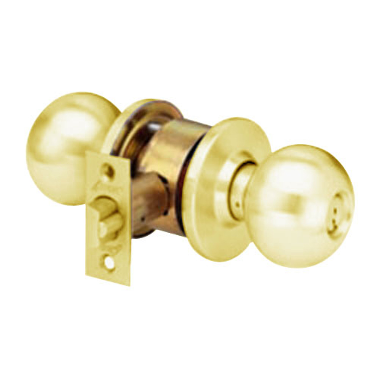 MK14-BD-04 Arrow Lock MK Series Cylindrical Locksets Single Cylinder for Service Station with BD Knob in Satin Brass Finish