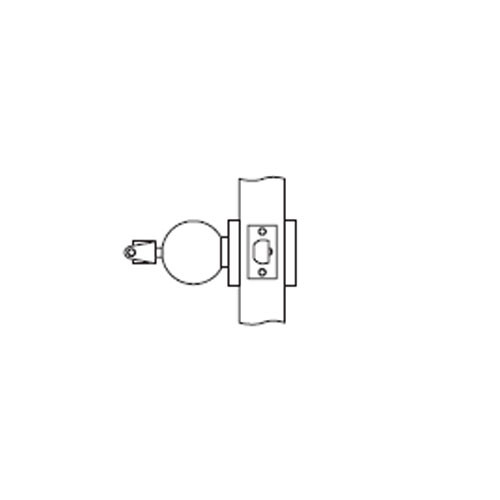 MK18-BD-26 Arrow Lock MK Series Cylindrical Locksets Single Cylinder for Communicating Classroom with BD Knob in Bright Chromium