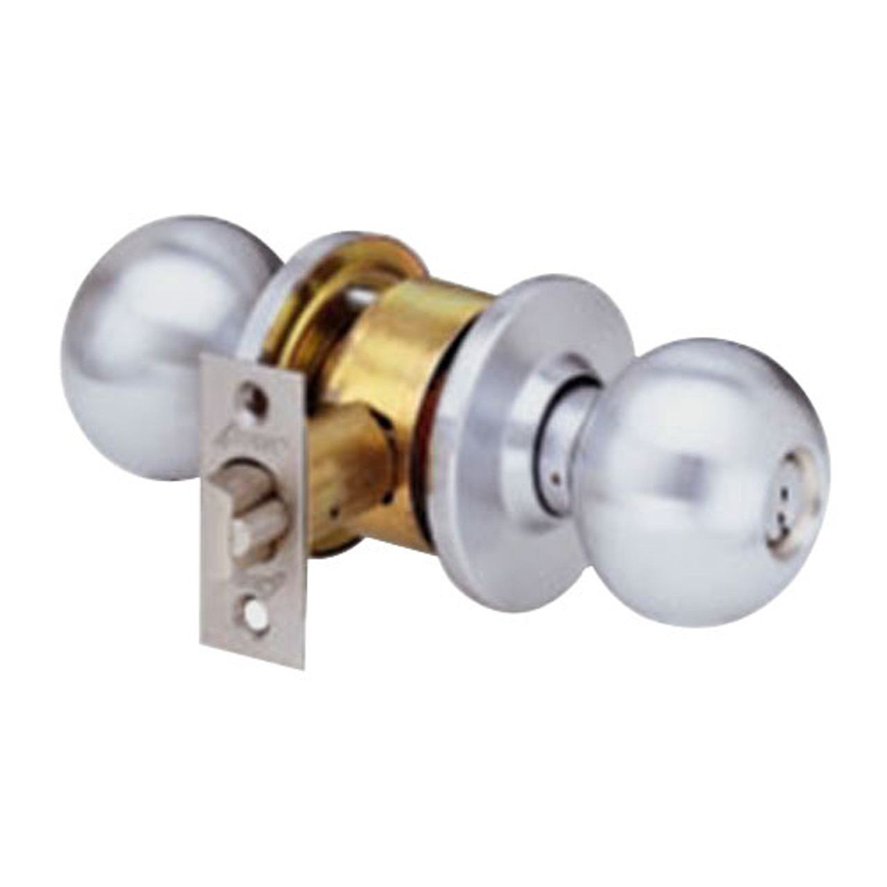 MK32-BD-26D Arrow Lock MK Series Cylindrical Locksets Double Cylinder for Public Entrance with BD Knob in Satin Chromium Finish