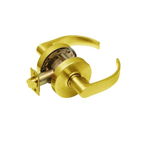 RL02-BRR-03 Arrow Cylindrical Lock RL Series Privacy Lever with Broadway Trim Design in Bright Brass