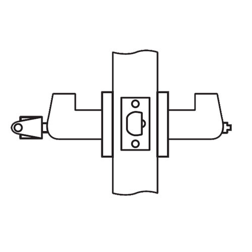 RL11-BRR-03 Arrow Cylindrical Lock RL Series Entrance Lever with Broadway Trim Design in Bright Brass