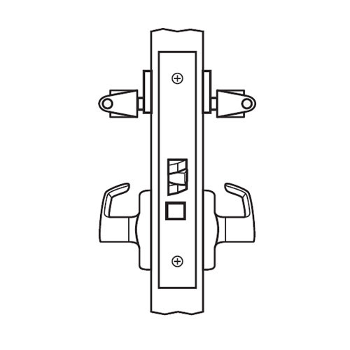 BM32-VL-03 Arrow Mortise Lock BM Series Vestibule Lever with Ventura Design in Bright Brass