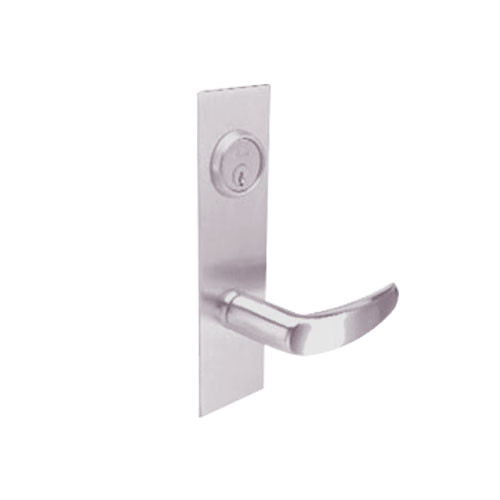 BM20-VH-32D Arrow Mortise Lock BM Series Entrance Lever with Ventura Design and H Escutcheon in Satin Stainless Steel