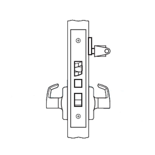 BM22-VH-03 Arrow Mortise Lock BM Series Office Lever with Ventura Design and H Escutcheon in Bright Brass