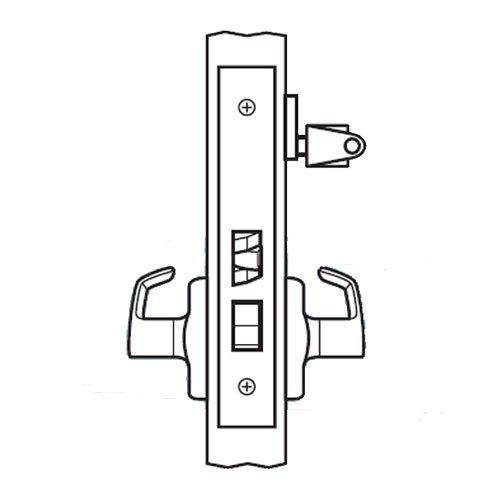 BM23-VH-10B Arrow Mortise Lock BM Series Vestibule Lever with Ventura Design and H Escutcheon in Oil Rubbed Bronze