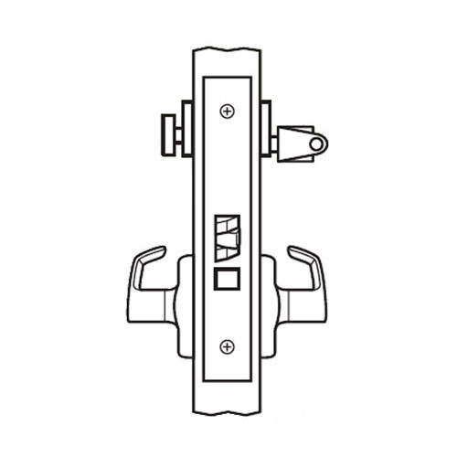 BM27-NL-04 Arrow Mortise Lock BM Series Institutional Privacy Lever with Neo Design in Satin Brass