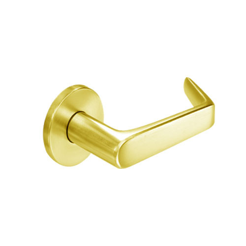 BM12-XL-03 Arrow Mortise Lock BM Series Storeroom Lever with Xavier Design in Bright Brass