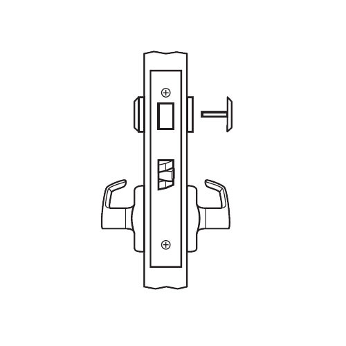 BM02-XH-03 Arrow Mortise Lock BM Series Privacy Lever with Xavier Design and H Escutcheon in Bright Brass