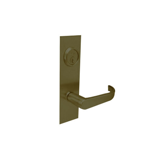BM01-BRH-10B Arrow Mortise Lock BM Series Passage Lever with Broadway Design and H Escutcheon in Oil Rubbed Bronze
