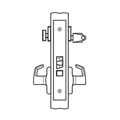 BM27-JL-04 Arrow Mortise Lock BM Series Institutional Privacy Lever with Javelin Design in Satin Brass
