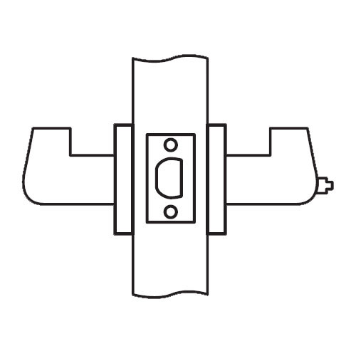 RL02-SR-26D Arrow Cylindrical Lock RL Series Privacy Lever with Sierra Trim Design in Satin Chrome