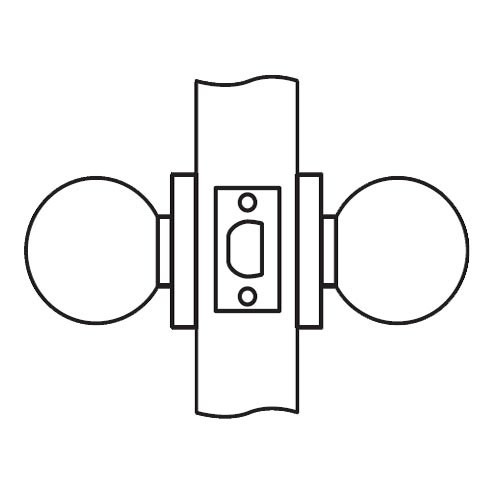 CK01-BE-26 Arrow Cylindrical Lock with Ball Knob Design in Bright Chrome