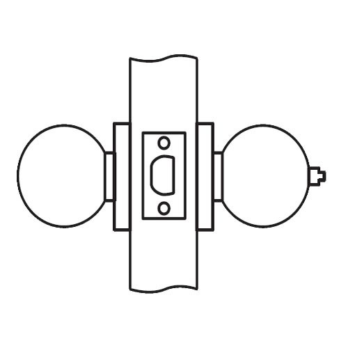 CK02-DE-04 Arrow Cylindrical Lock with Darrin Knob Design in Satin Brass