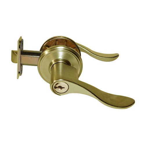 CL11-LC-04-RHR Arrow Cylindrical Lock with Lunar Lever Design in Satin Brass