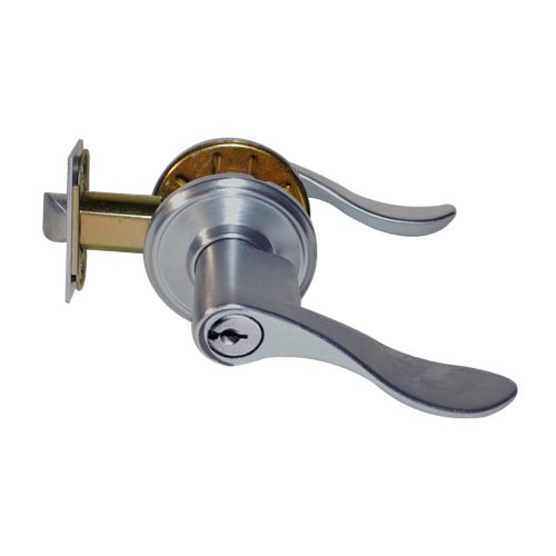CL12-LC-26D-RHR Arrow Cylindrical Lock with Lunar Lever Design in Satin Chrome