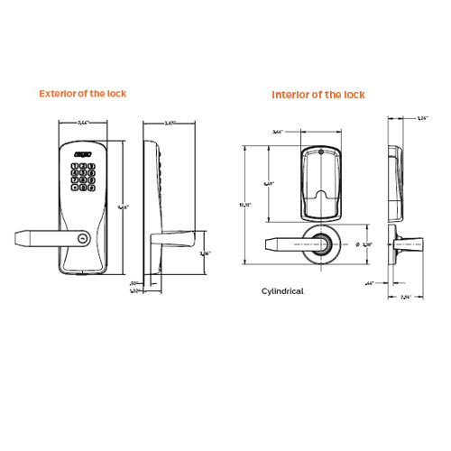 CO100-CY-70-KP-SPA-PD-626 Schlage Standalone Electronic Keypad locks in Satin Chrome