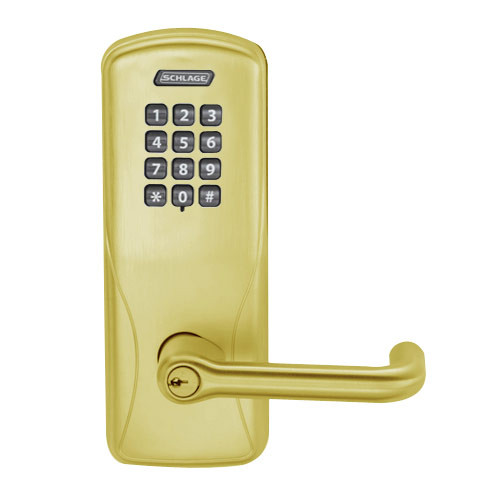 CO200-CY-50-KP-TLR-PD-606 Schlage Standalone Cylindrical Electronic Keypad locks in Satin Brass