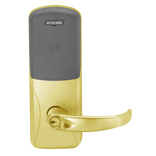CO200-MS-50-PR-SPA-PD-605 Mortise Electronic Proximity Locks in Bright Brass