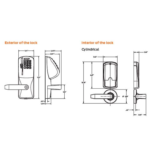 CO250-CY-50-MS-ATH-PD-605 Schlage Office Rights on Magnetic Stripe Cylindrical Locks in Bright Brass