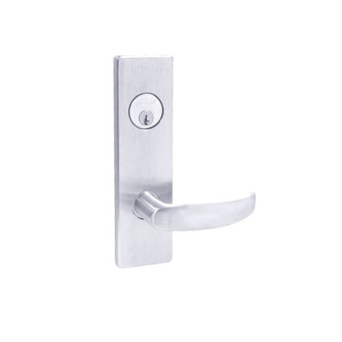 MA541P-QN-625 Falcon Mortise Locks MA Series Entry/Office QN Lever with Escutcheon Style in Bright Chrome Finish