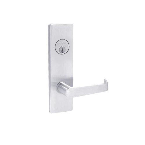 MA381P-DN-625 Falcon Mortise Locks MA Series Apartment/Exit DN Lever with Escutcheon Style in Bright Chrome Finish