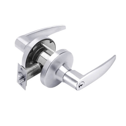 T381PD-A-625 Falcon T Series Cylindrical Classroom Security Lock with Avalon Lever Style in Bright Chrome Finish