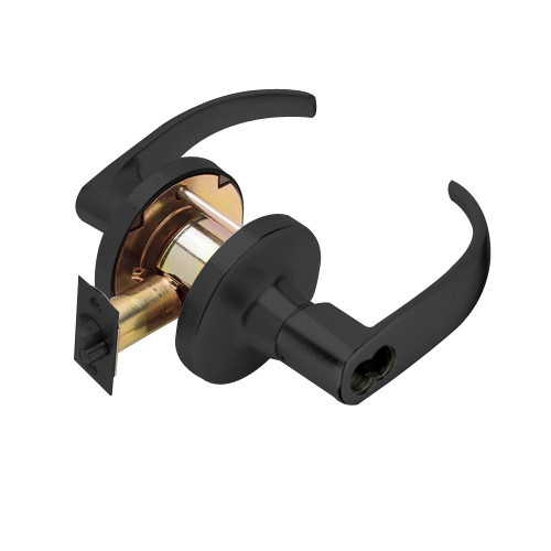 T571BD-Q-622 Falcon T Series Cylindrical Dormitory/Corridor Lock with Quantum Lever Style Prepped for SFIC in Matte Black Finish