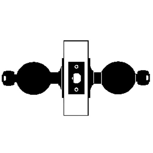 X411PD-HG-625 Falcon X Series Cylindrical Asylum Lock with Hana-Gala Knob Style in Bright Chrome