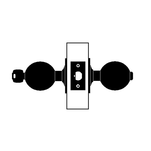 X501PD-EY-605 Falcon X Series Cylindrical Entry Lock with Elite-York Knob Style in Bright Brass