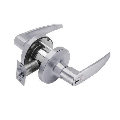 T571GD-A-626 Falcon T Series Cylindrical Dormitory/Corridor Lock with Avalon Lever Style Prepped for SFIC in Satin Chrome Finish