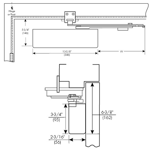 UNI7570-694-LH Norton 7570 Series Security Door Closer with Unitrol Arm in Medium Amber Finish