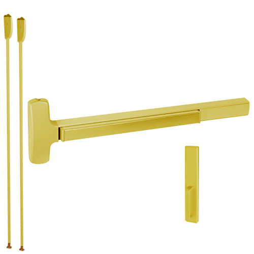 F-25-V-DT-US3-3 Falcon Exit Device in Polished Brass