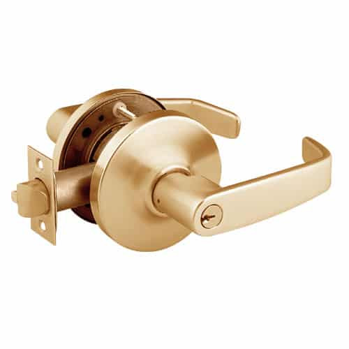 28-10G38-GL-10 Sargent 10 Line Cylindrical Classroom Locks with L Lever Design and G Rose in Dull Bronze