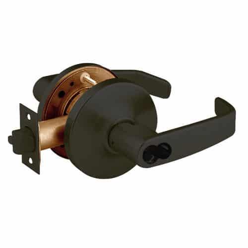 2870-10G26-GL-10B Sargent 10 Line Cylindrical Storeroom Locks with L Lever Design and G Rose Prepped for SFIC in Oil Rubbed Bronze