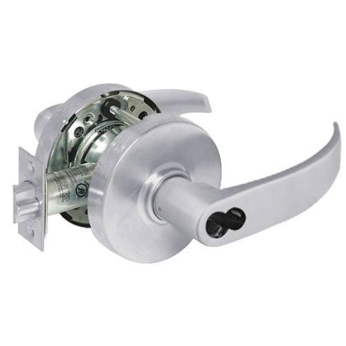 2860-10G04-LP-26D Sargent 10 Line Cylindrical Storeroom/Closet Locks with P Lever Design and L Rose Prepped for LFIC in Satin Chrome