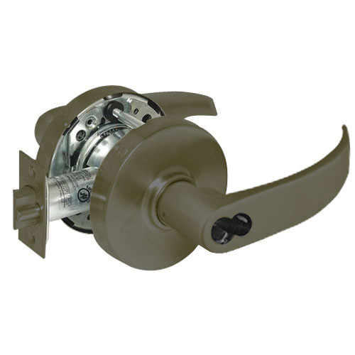 2860-10G17-LP-10B Sargent 10 Line Cylindrical Institutional Locks with P Lever Design and L Rose Prepped for LFIC in Oxidized Dull Bronze