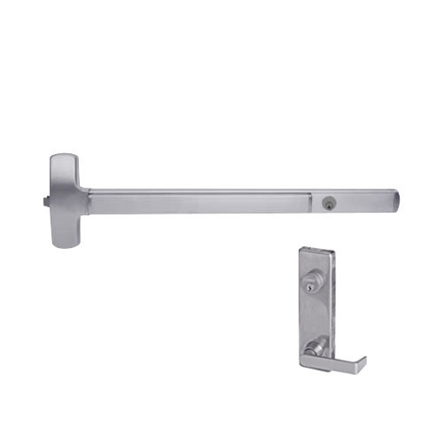 25 R L Nl Dane Us26d 3 Lhr Falcon 25 Series Rim Exit Device With 510l Nl Dane Lever Night Latch Trim In Satin Chrome Lock Depot Inc