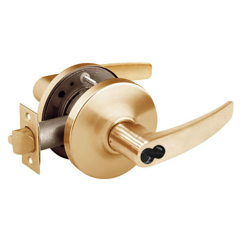 2870-10G26-GB-10 Sargent 10 Line Cylindrical Storeroom Locks with B Lever Design and G Rose Prepped for SFIC in Satin Bronze