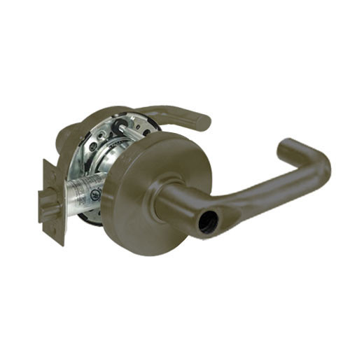 28LC-10G17-LJ-10B Sargent 10 Line Cylindrical Institutional Locks with J Lever Design and L Rose Less Cylinder in Oxidized Dull Bronze