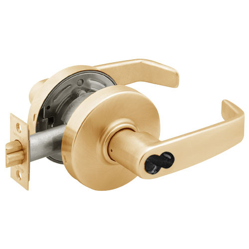 2870-7G37-LL-10 Sargent 7 Line Cylindrical Classroom Locks with L Lever Design and L Rose Prepped for SFIC in Satin Bronze