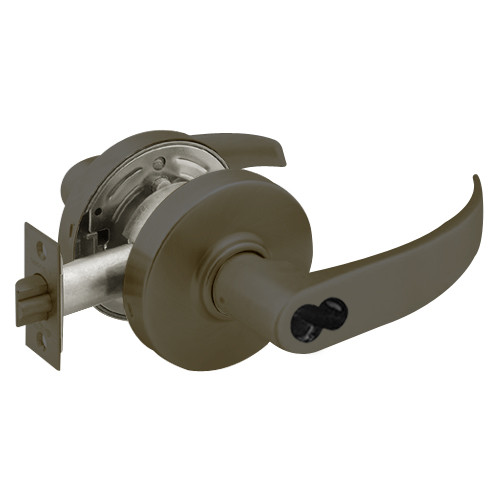2860-7G05-LP-10B Sargent 7 Line Cylindrical Entrance/Office Locks with P Lever Design and L Rose Prepped for LFIC in Oxidized Dull Bronze