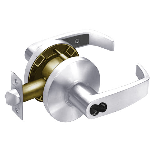 2860-65G04-KL-26 Sargent 6500 Series Cylindrical Storeroom/Closet Locks with L Lever Design and K Rose Prepped for LFIC in Bright Chrome