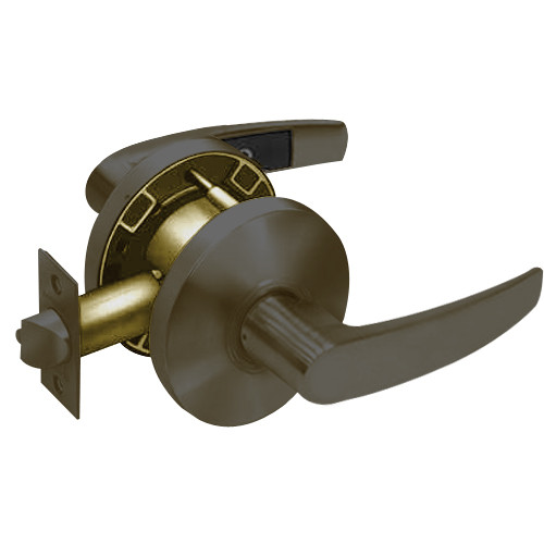 28-65U15-KB-10B Sargent 6500 Series Cylindrical Passage Locks with B Lever Design and K Rose in Oxidized Dull Bronze