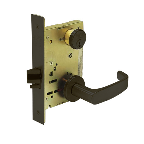 8236-LNL-10B Sargent 8200 Series Closet Mortise Lock with LNL Lever Trim in Oxidized Dull Bronze