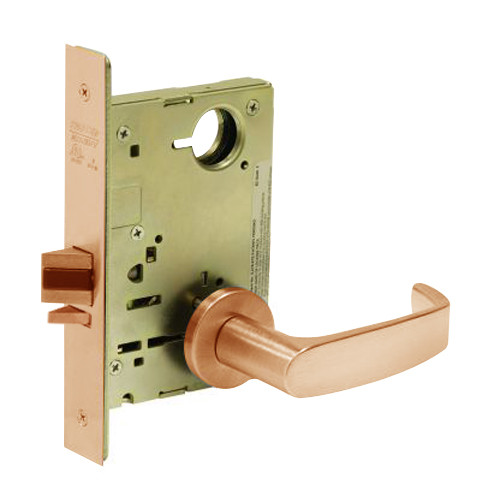 8213-LNL-10 Sargent 8200 Series Communication or Exit Mortise Lock with LNL Lever Trim in Satin Bronze