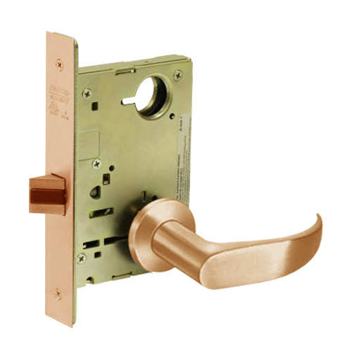 8213-LNP-10 Sargent 8200 Series Communication or Exit Mortise Lock with LNP Lever Trim in Satin Bronze