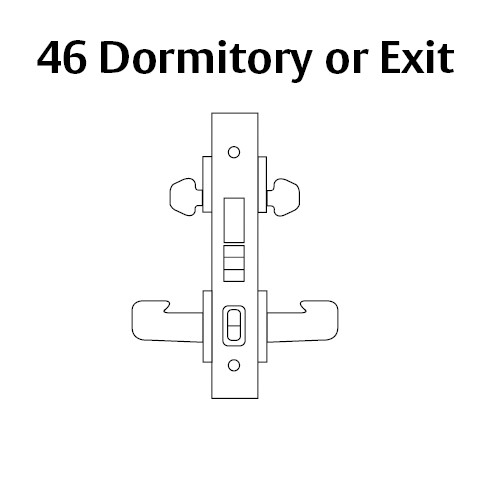8246-LNB-32D Sargent 8200 Series Dormitory or Exit Mortise Lock with LNB Lever Trim in Satin Stainless Steel